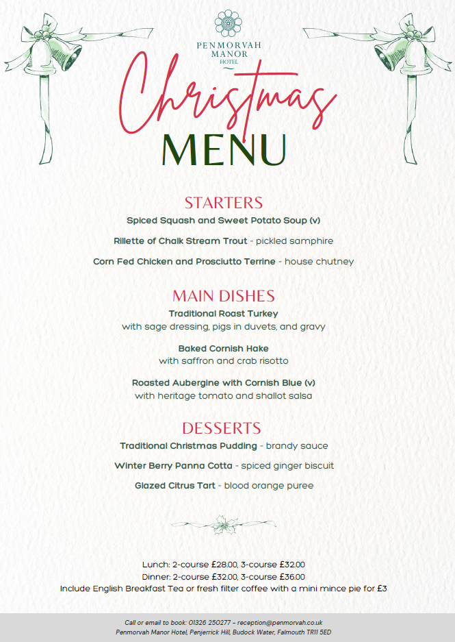 Christmas Menu at The Penmorvah