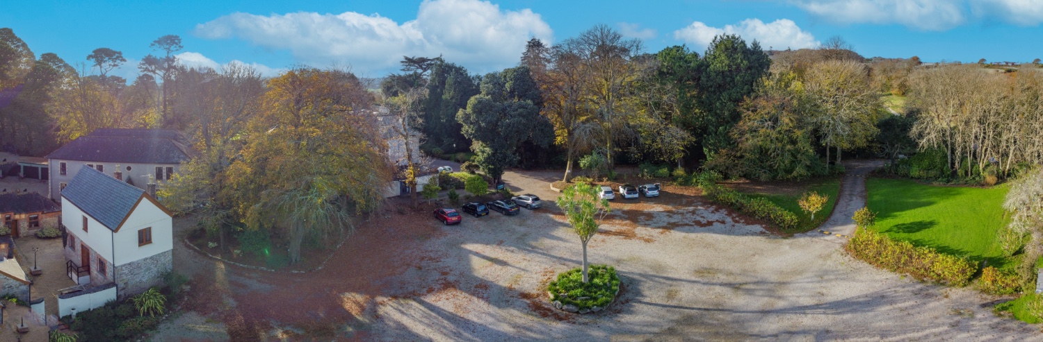 panoramic view of the car park from above