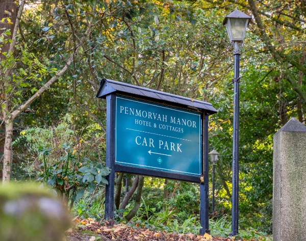 Car park entrance sign